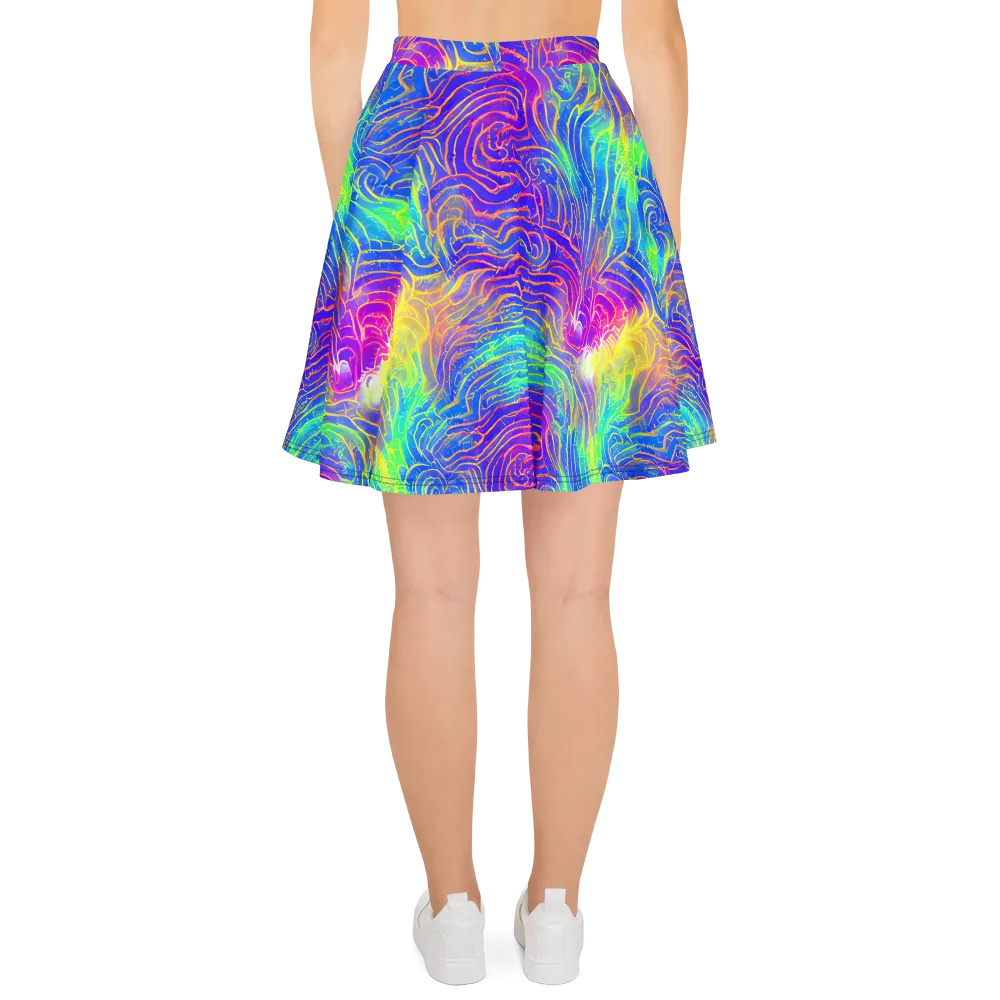 Ultraviolet Waves on Skater Skirt — Back
