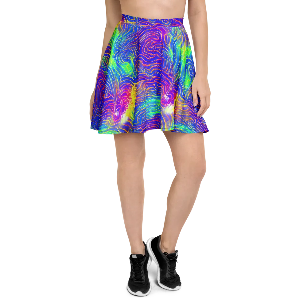 Ultraviolet Waves on Skater Skirt — Front