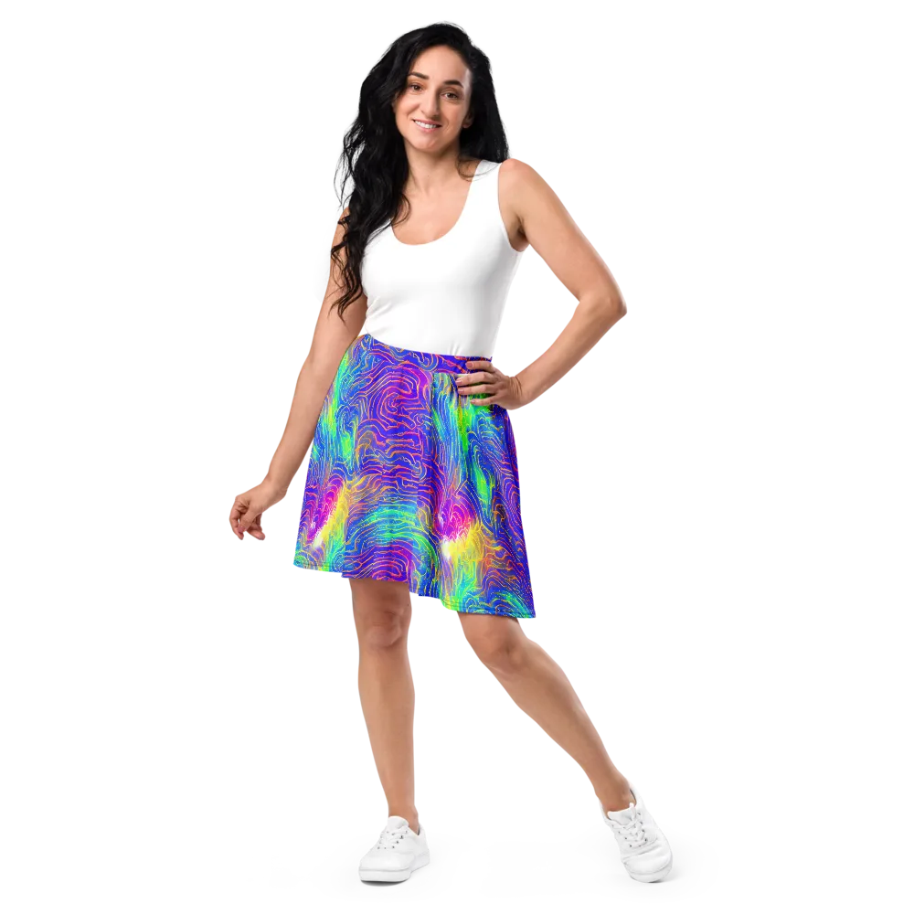 Ultraviolet Waves on Skater Skirt — Front