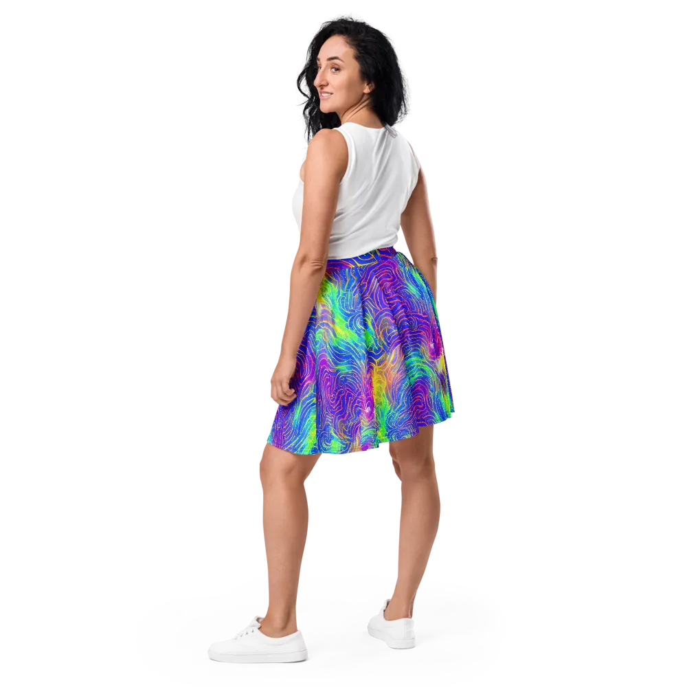 Ultraviolet Waves on Skater Skirt — Back