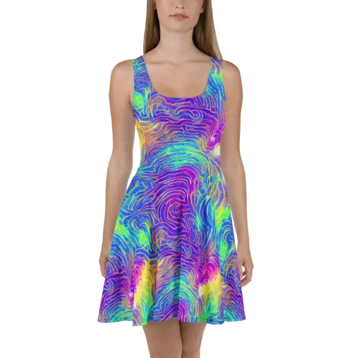 Ultraviolet Waves on a Skater Dress