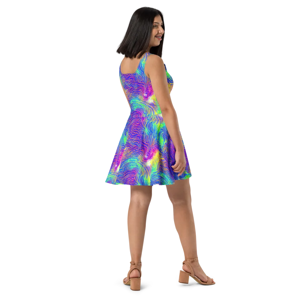 Ultraviolet Waves on Skater Dress — Right