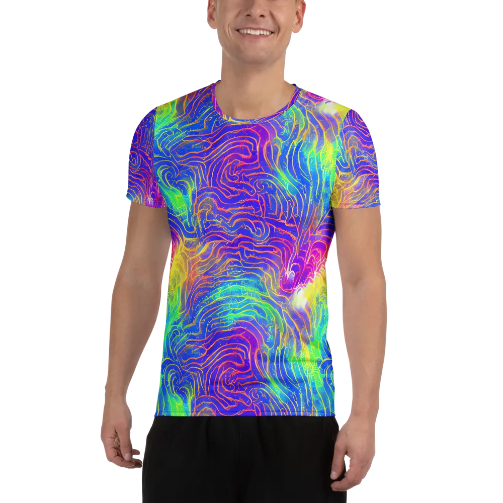 Ultraviolet Waves on Men's Athletic T-Shirt — Front