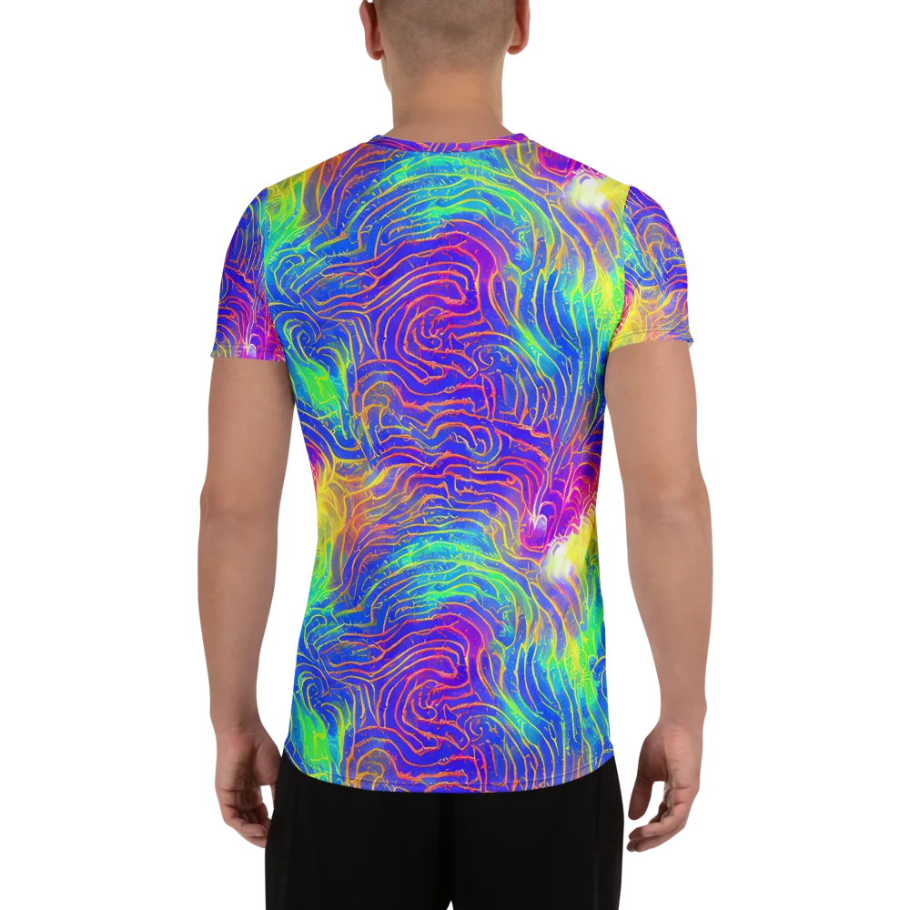 Ultraviolet Waves on Men's Athletic T-Shirt — Back