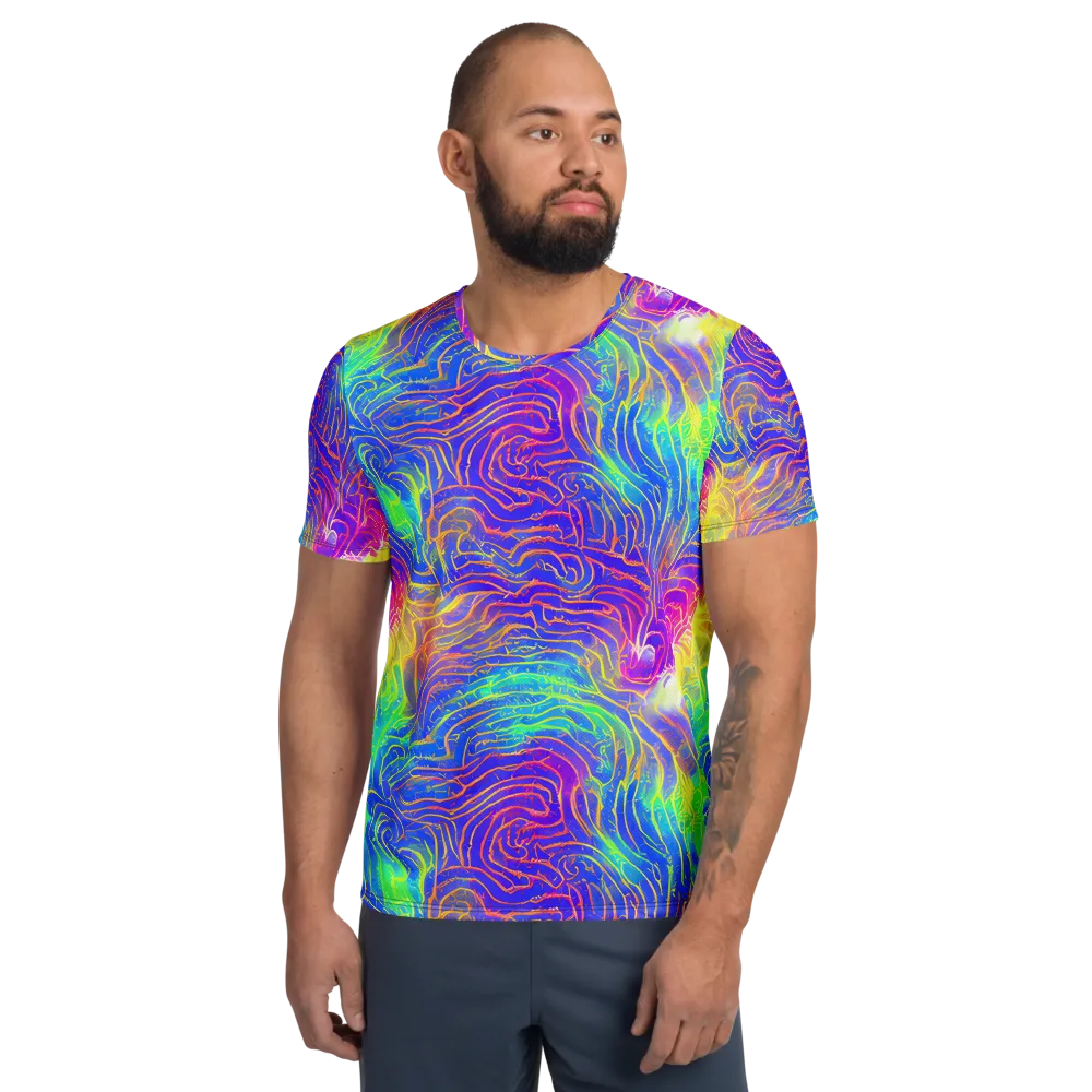 Ultraviolet Waves on Men's Athletic T-Shirt — Front