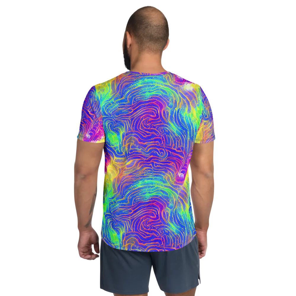 Ultraviolet Waves on Men's Athletic T-Shirt — Back
