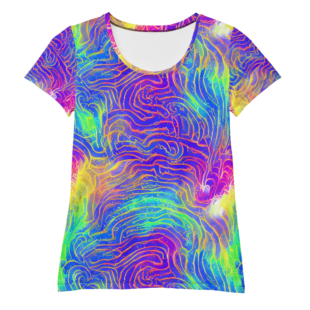 Ultraviolet Waves on Women's Athletic T-Shirt — Front