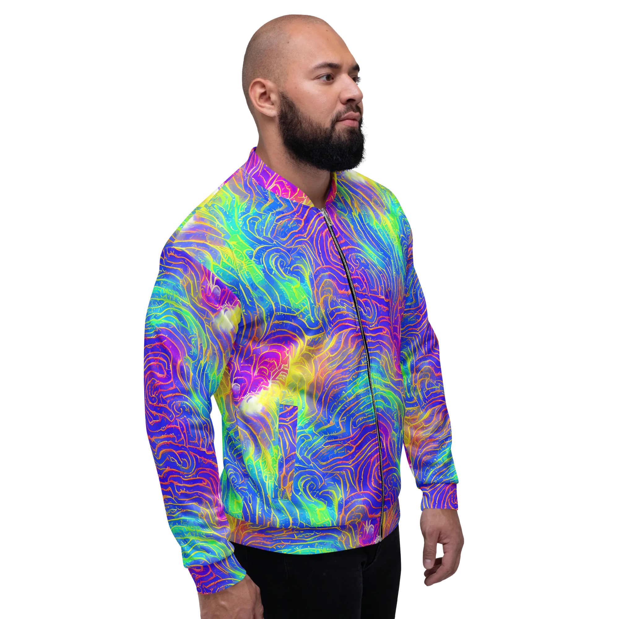 Ultraviolet Waves on Bomber Jacket — Right
