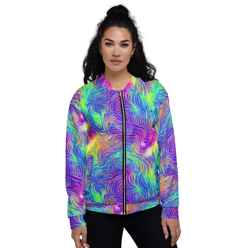 Ultraviolet Waves on Bomber Jacket — Front