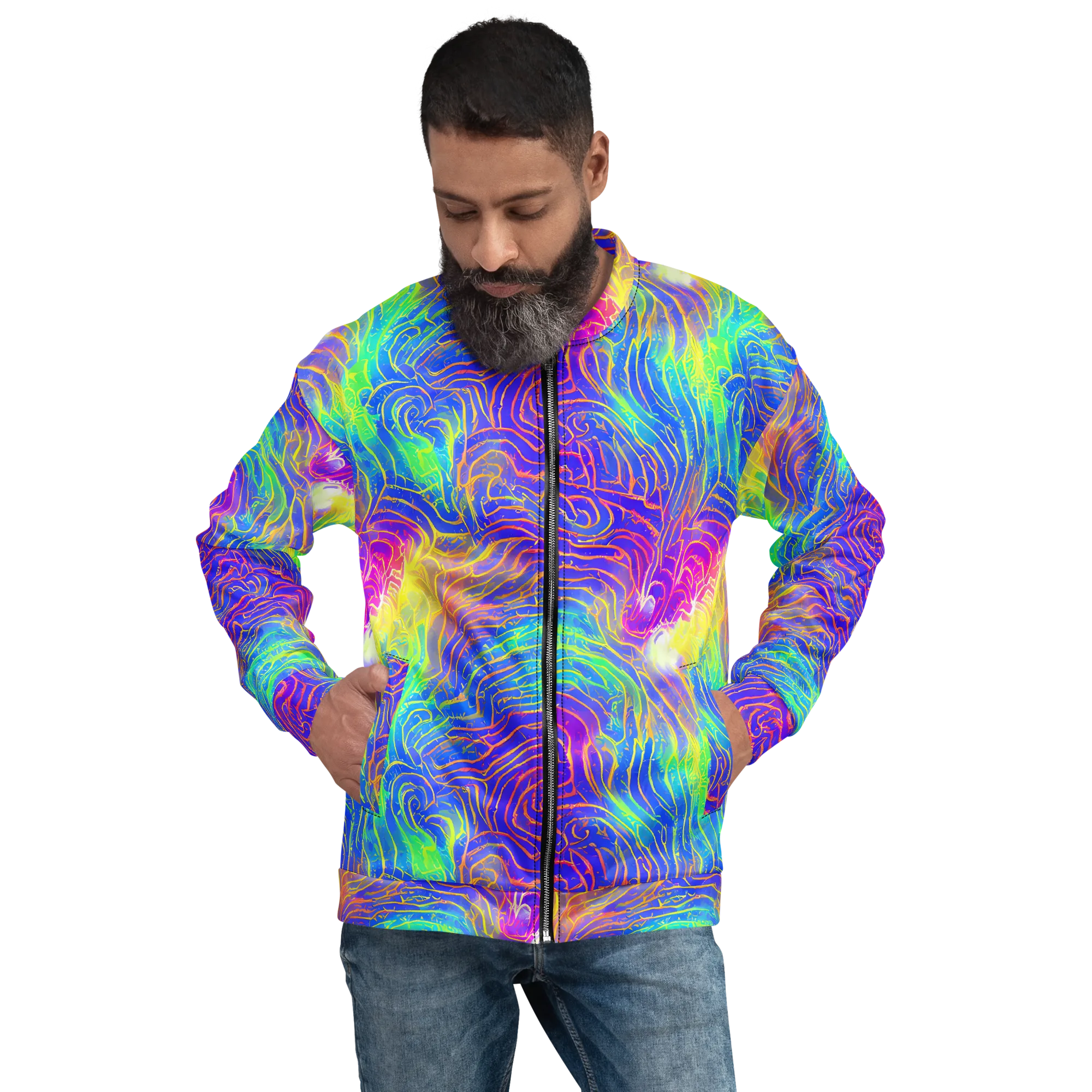 Ultraviolet Waves on Bomber Jacket — Front