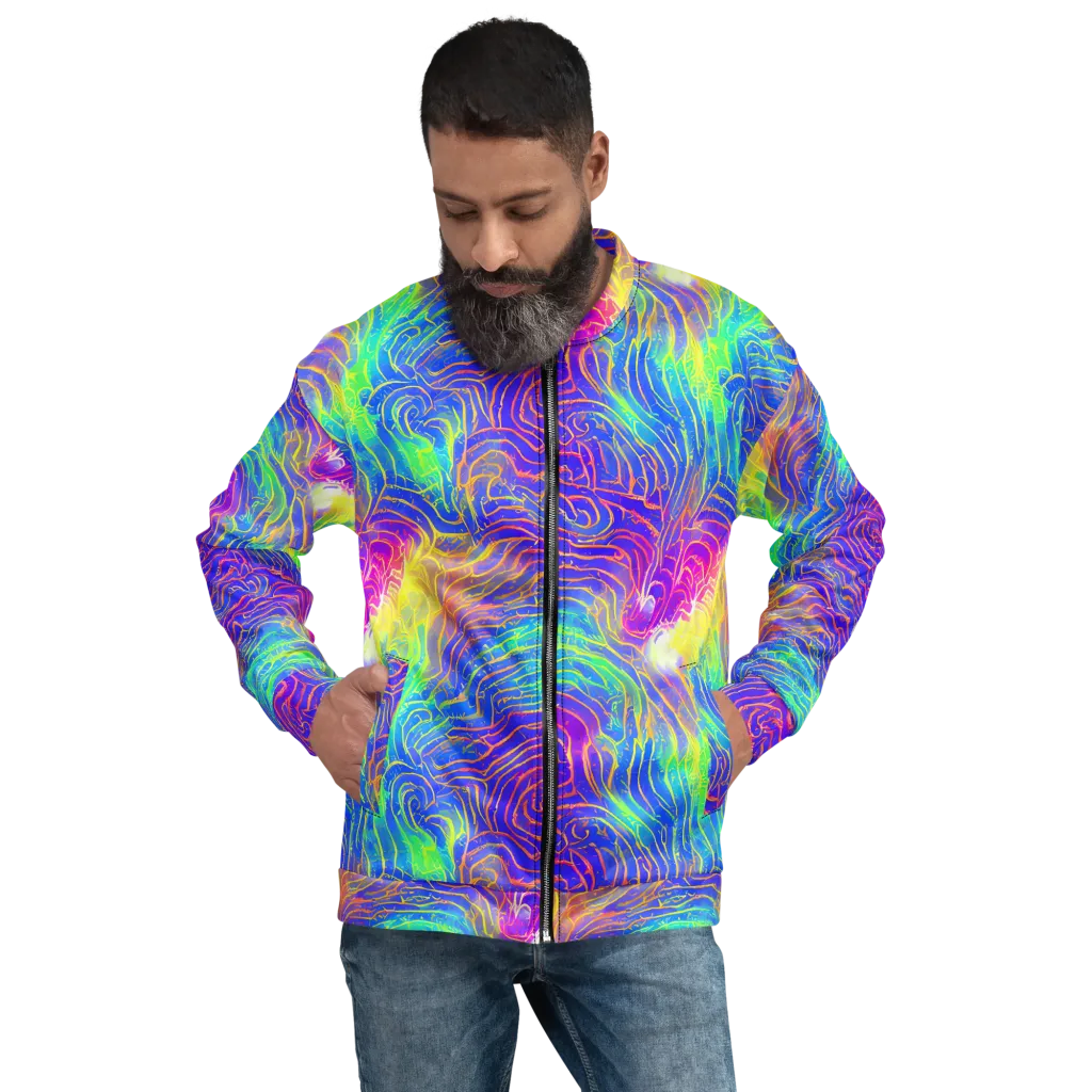 Ultraviolet Waves on Bomber Jacket — Front