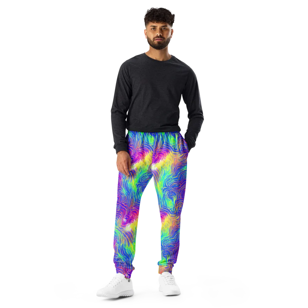 Ultraviolet Waves on Men's Joggers — Front