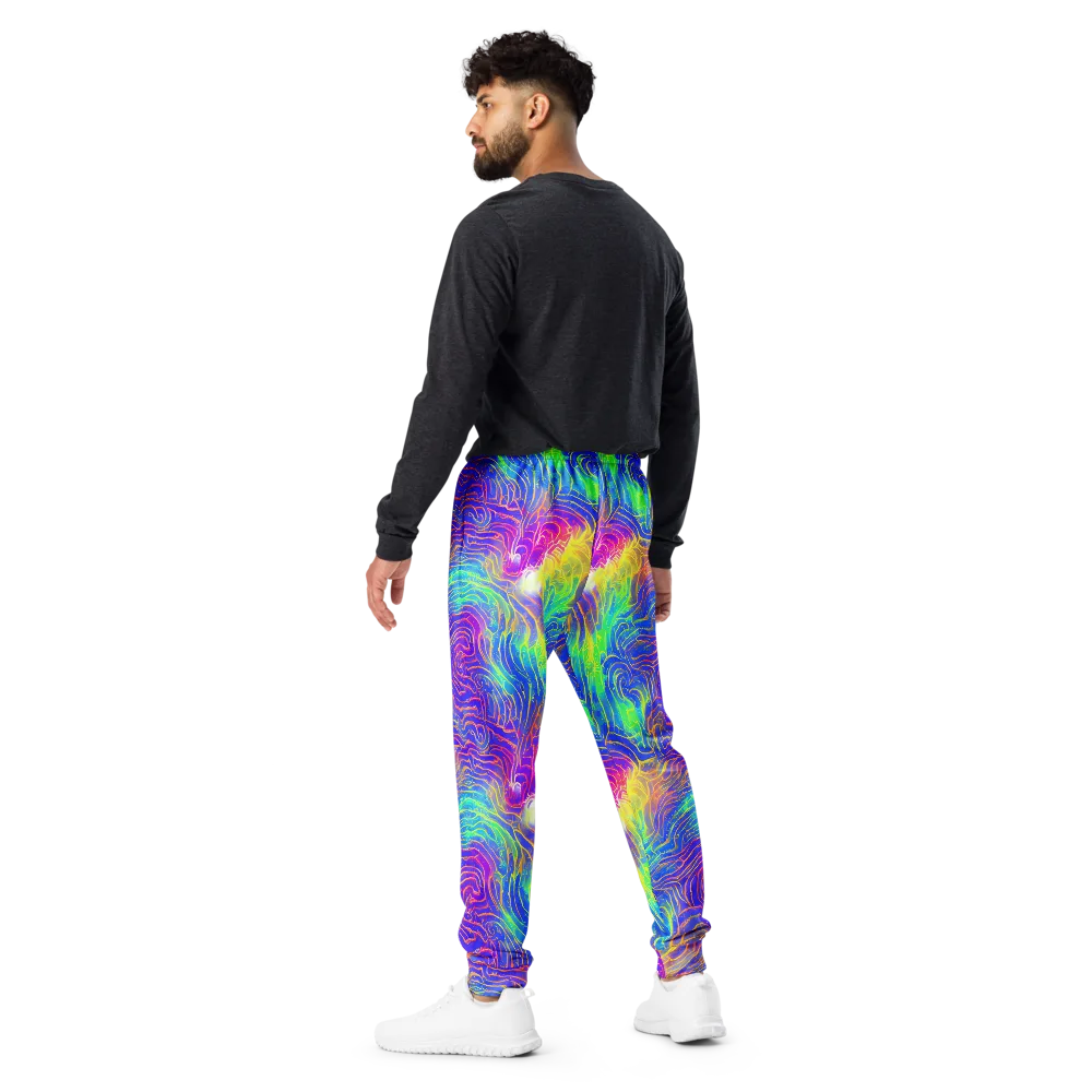 Ultraviolet Waves on Men's Joggers — Back