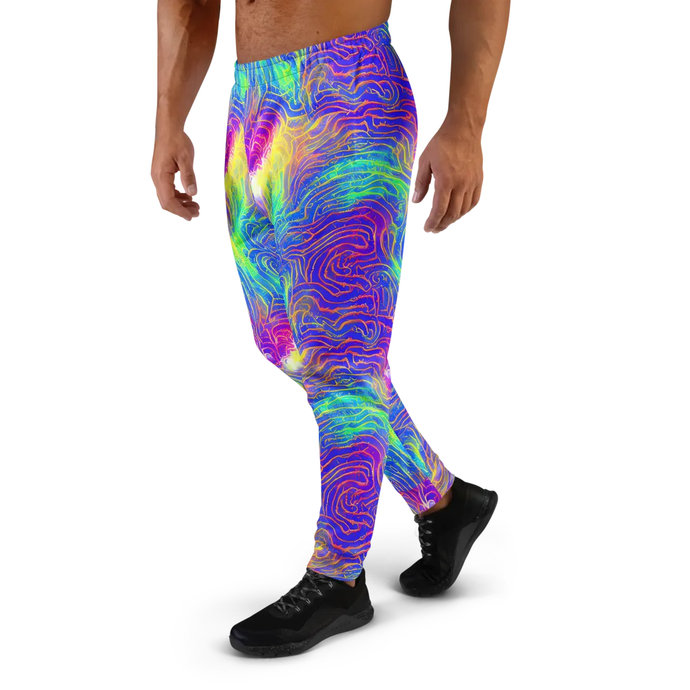 Ultraviolet Waves on Men's Joggers — Left