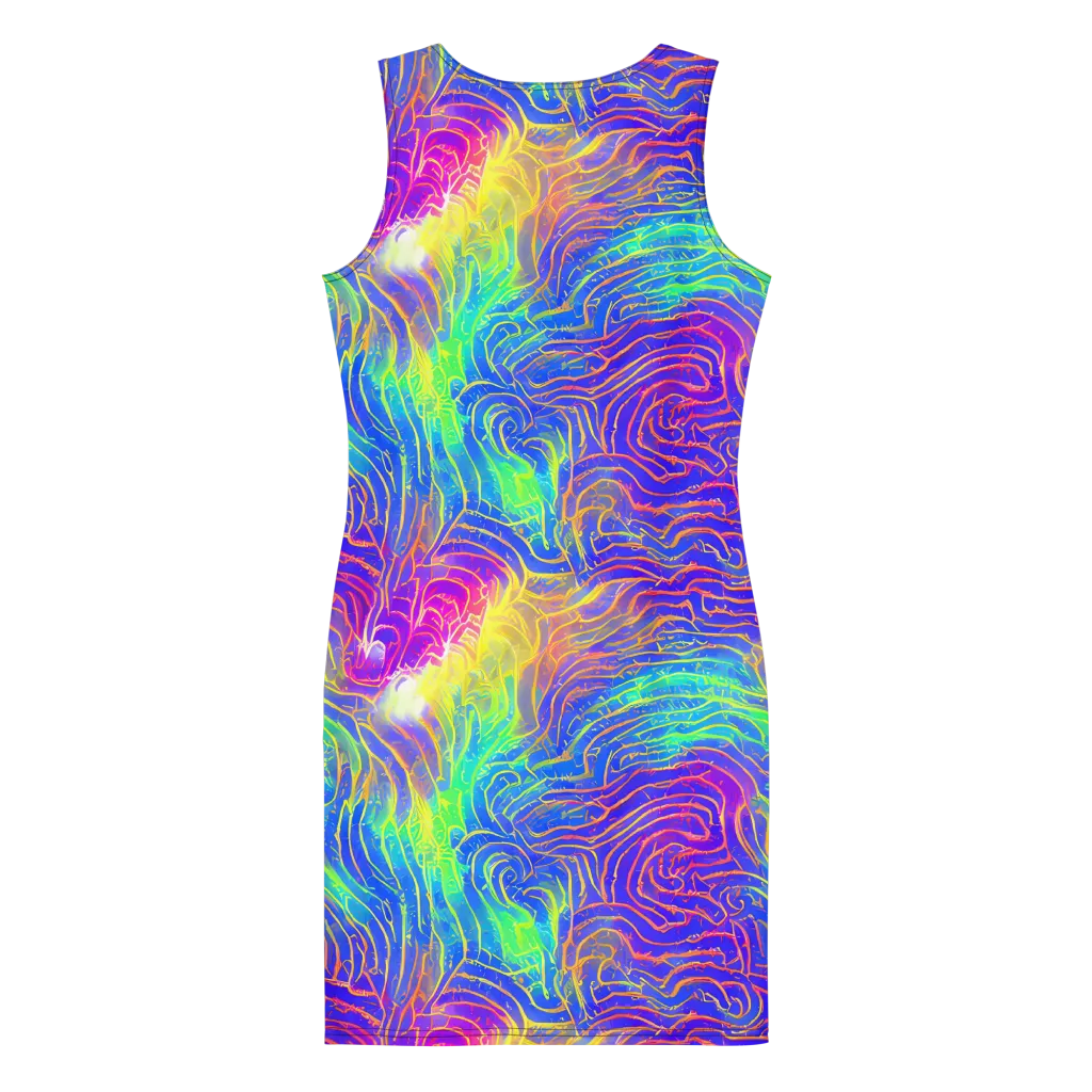 Ultraviolet Waves on Bodycon Dress — Back