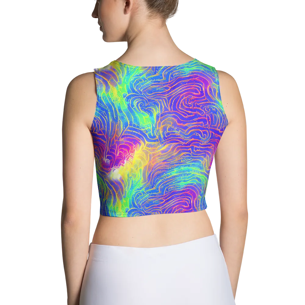 Ultraviolet Waves on Crop Top — Back