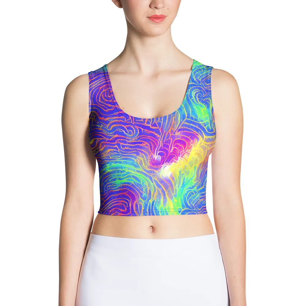 Ultraviolet Waves on Crop Top — Front