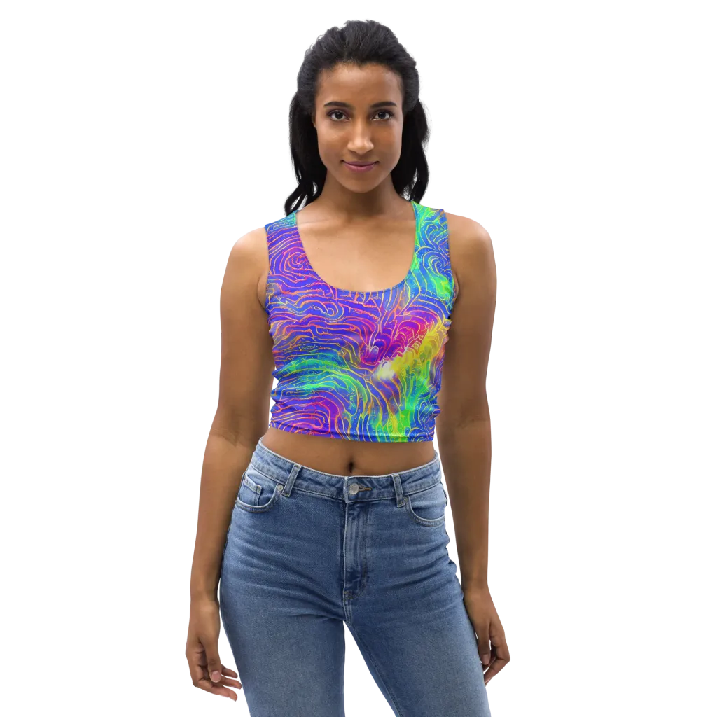 Ultraviolet Waves on Crop Top — Front