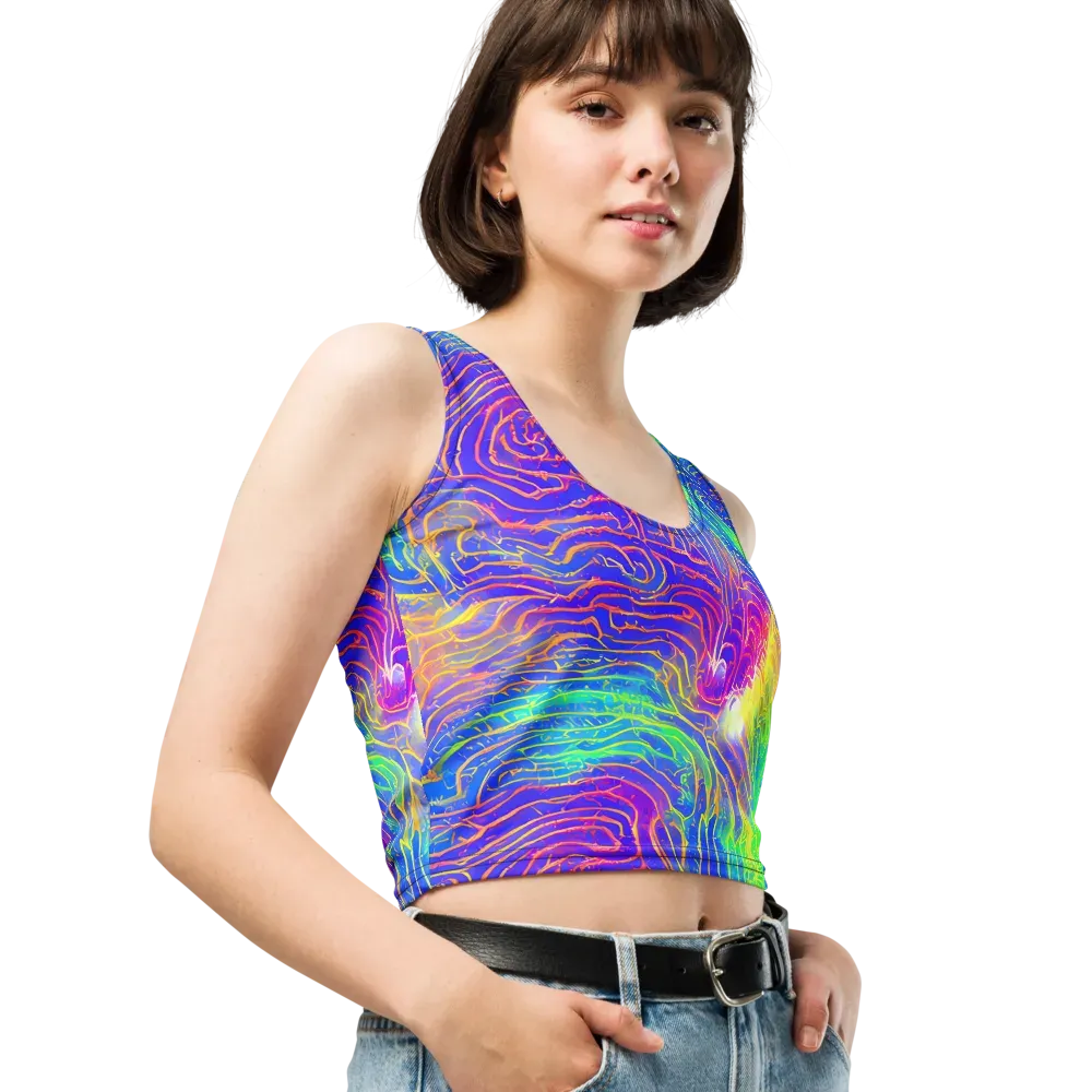 Ultraviolet Waves on Crop Top — Right Front