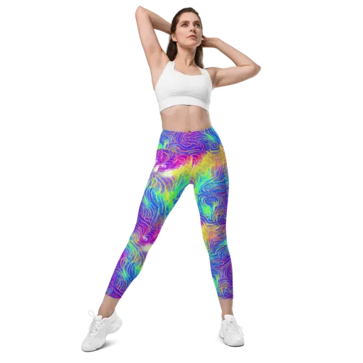 Ultraviolet Waves on a Leggings with Pockets