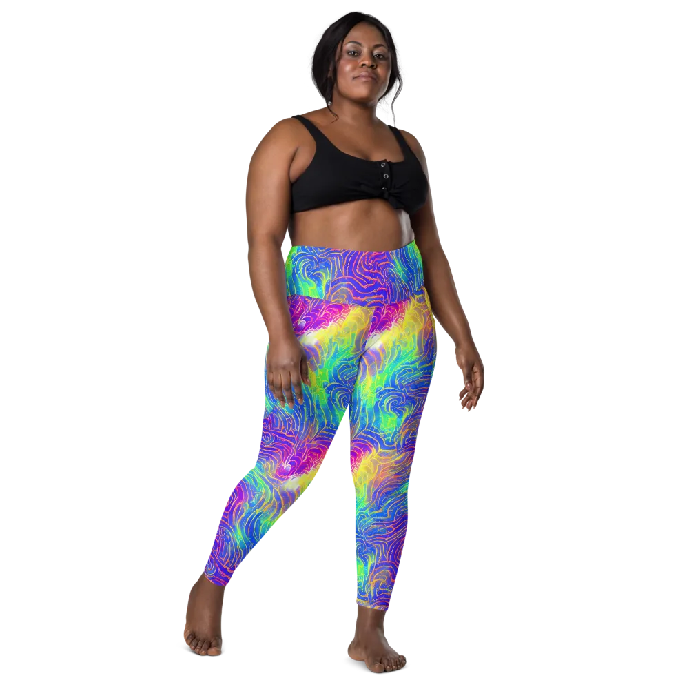 Ultraviolet Waves on Leggings with Pockets — Front
