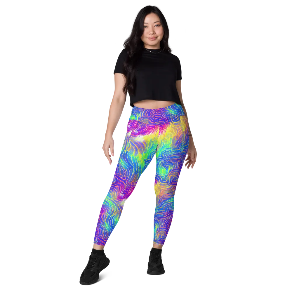 Ultraviolet Waves on Leggings with Pockets — Front