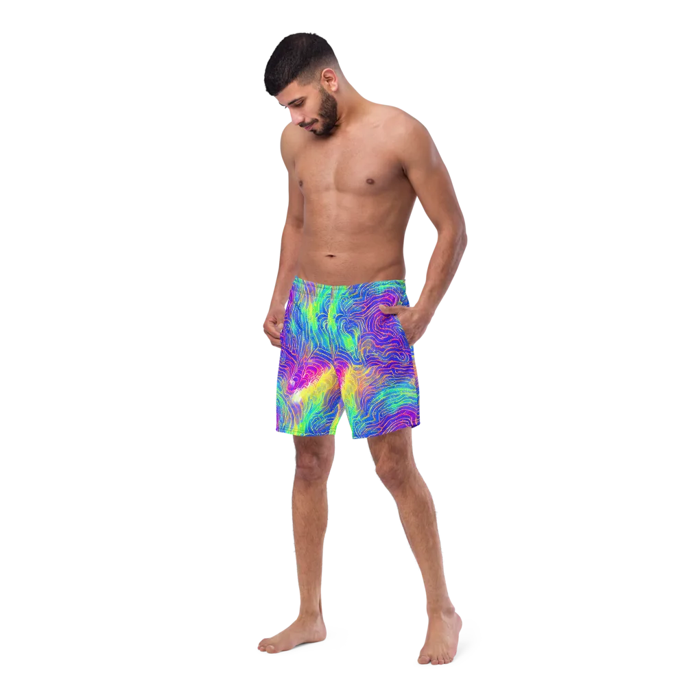 Ultraviolet Waves on Swim Trunks — Left Front