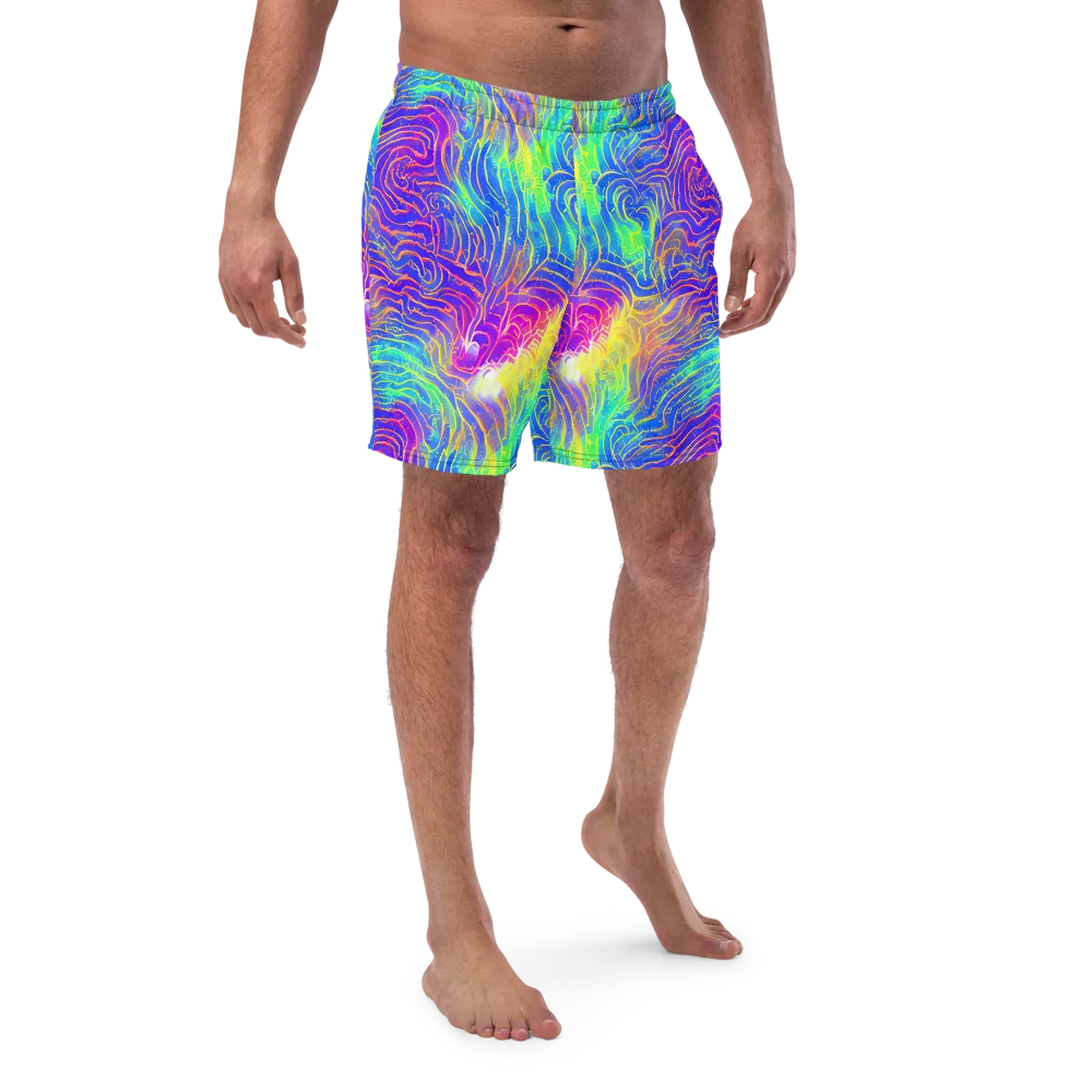 Ultraviolet Waves on Swim Trunks — Front