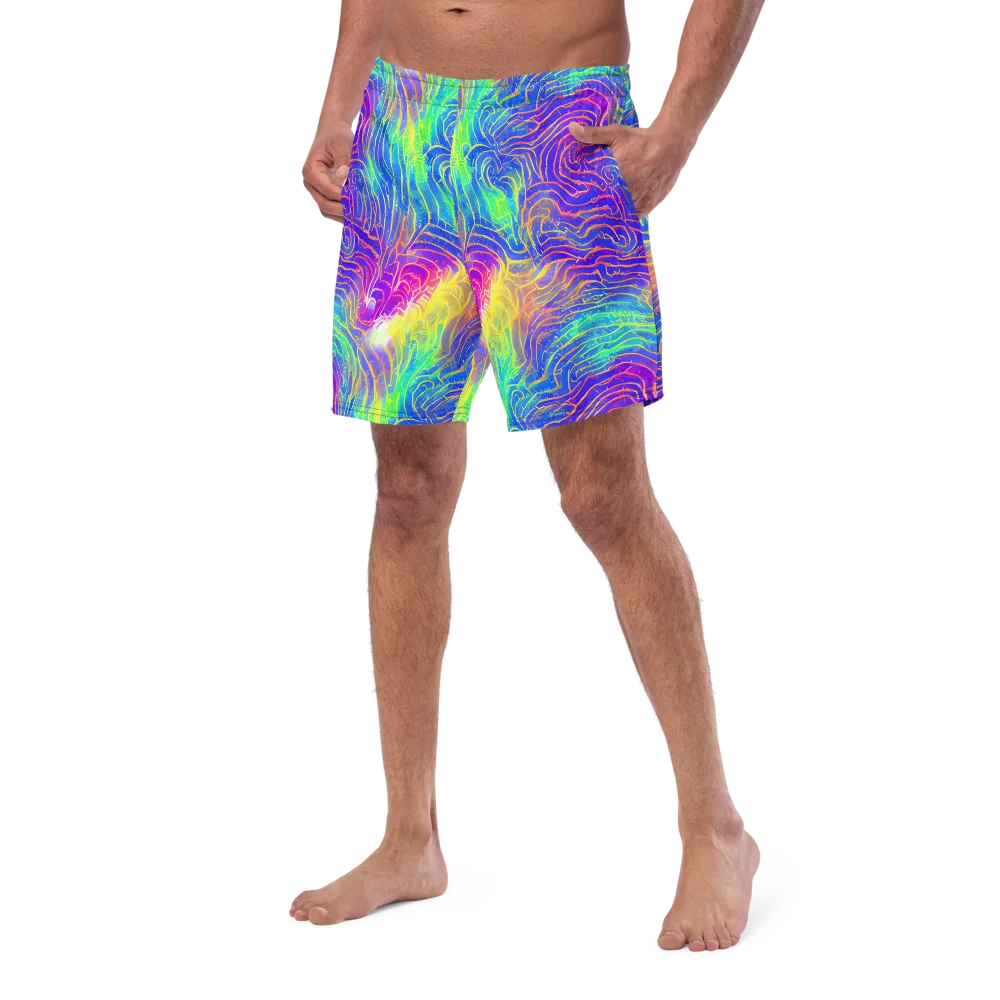 Ultraviolet Waves on Swim Trunks — Left Front