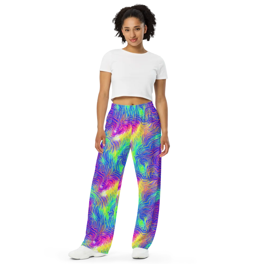 Ultraviolet Waves on Wide-Leg Pants — Front