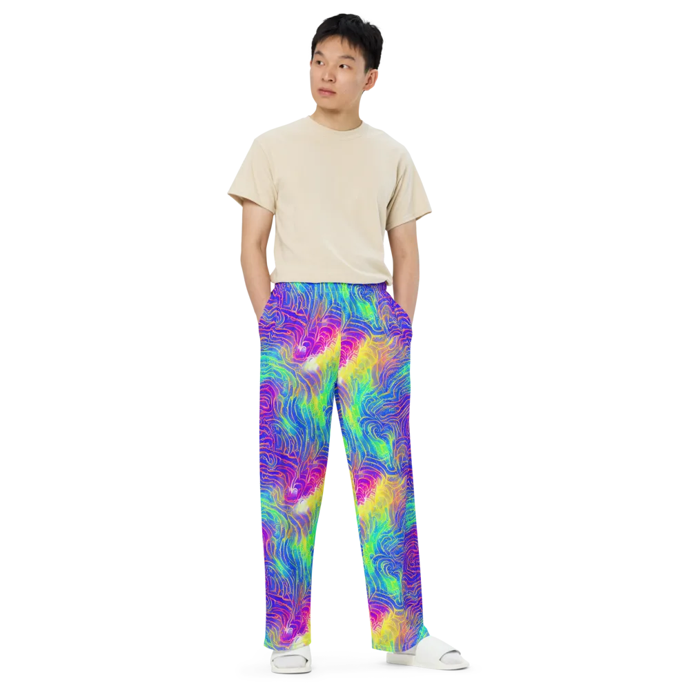 Ultraviolet Waves on Wide-Leg Pants — Front