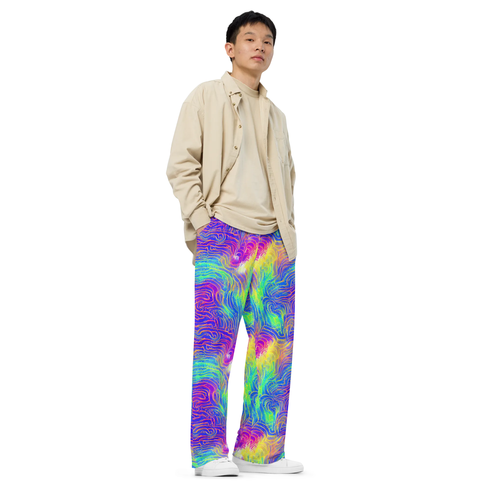 Ultraviolet Waves on Wide-Leg Pants — Right Front