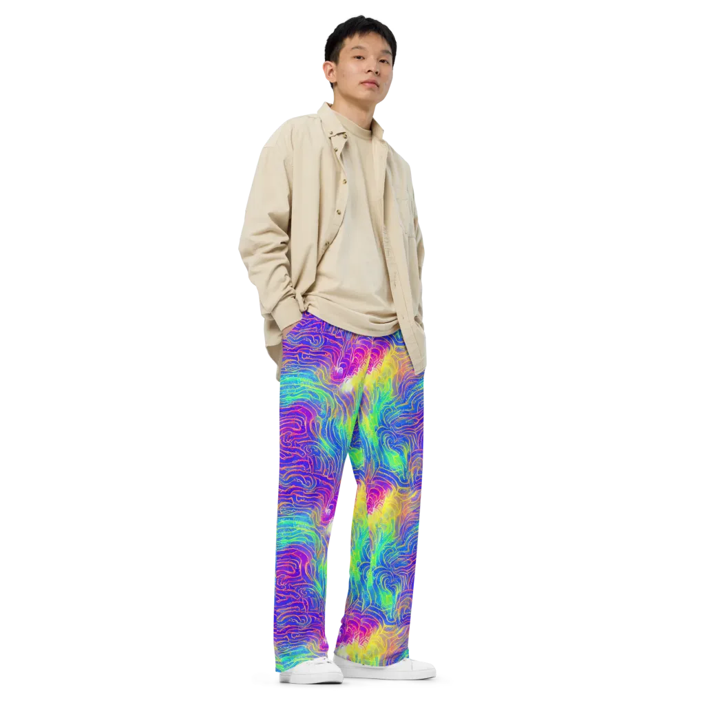 Ultraviolet Waves on Wide-Leg Pants — Right Front