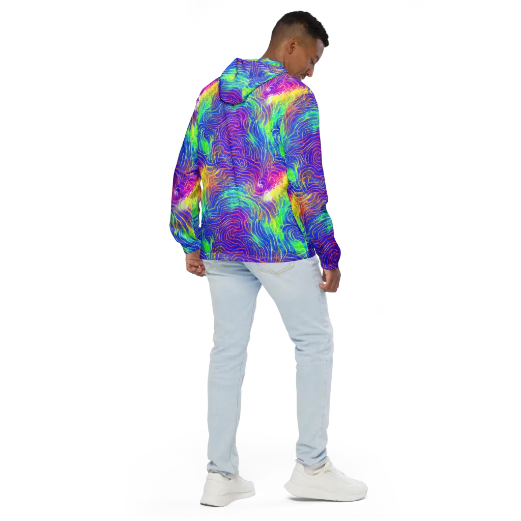 Ultraviolet Waves on Men's Windbreaker — Back