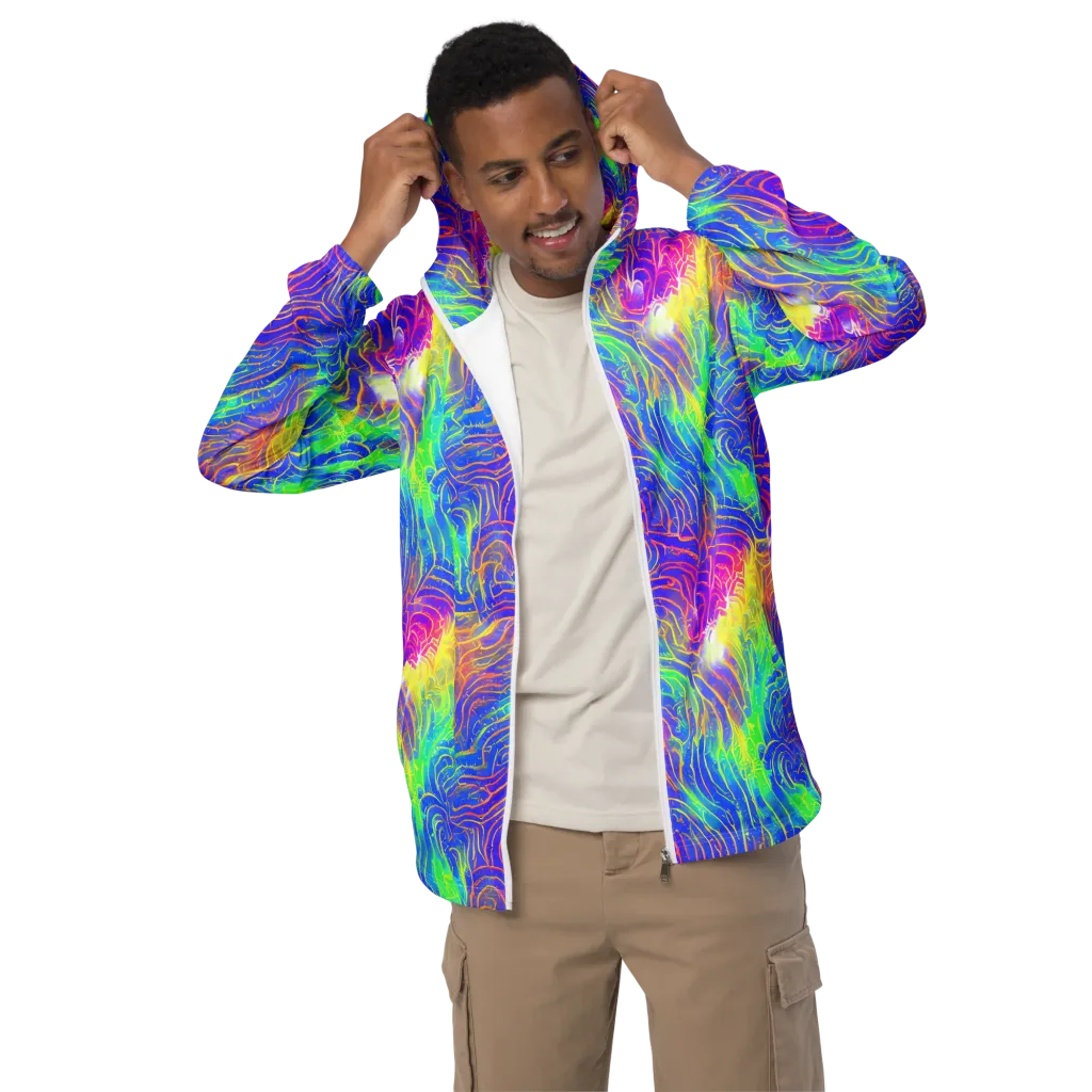 Ultraviolet Waves on Men's Windbreaker — Front