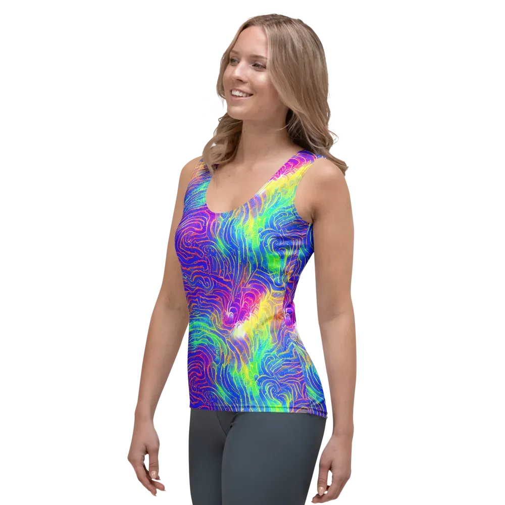 Ultraviolet Waves on Women's Tank Top — Left Front