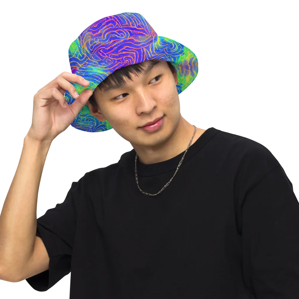 Ultraviolet Waves on Reversible Bucket Hat — Front Inside