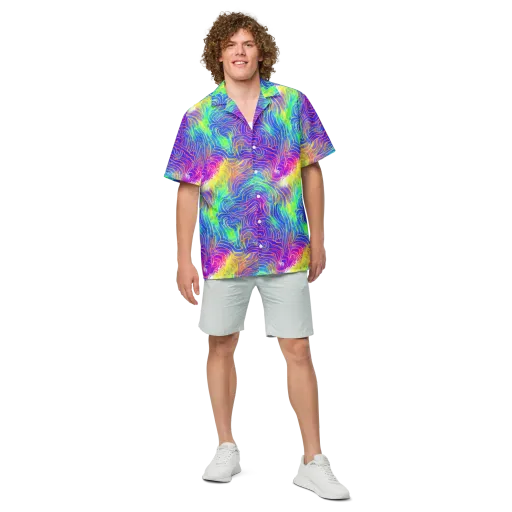 Ultraviolet Waves on a Button Shirt