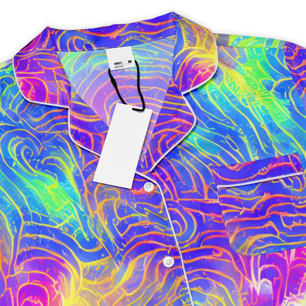 Ultraviolet Waves on Women's Short Sleeve Pajama Top — Product details