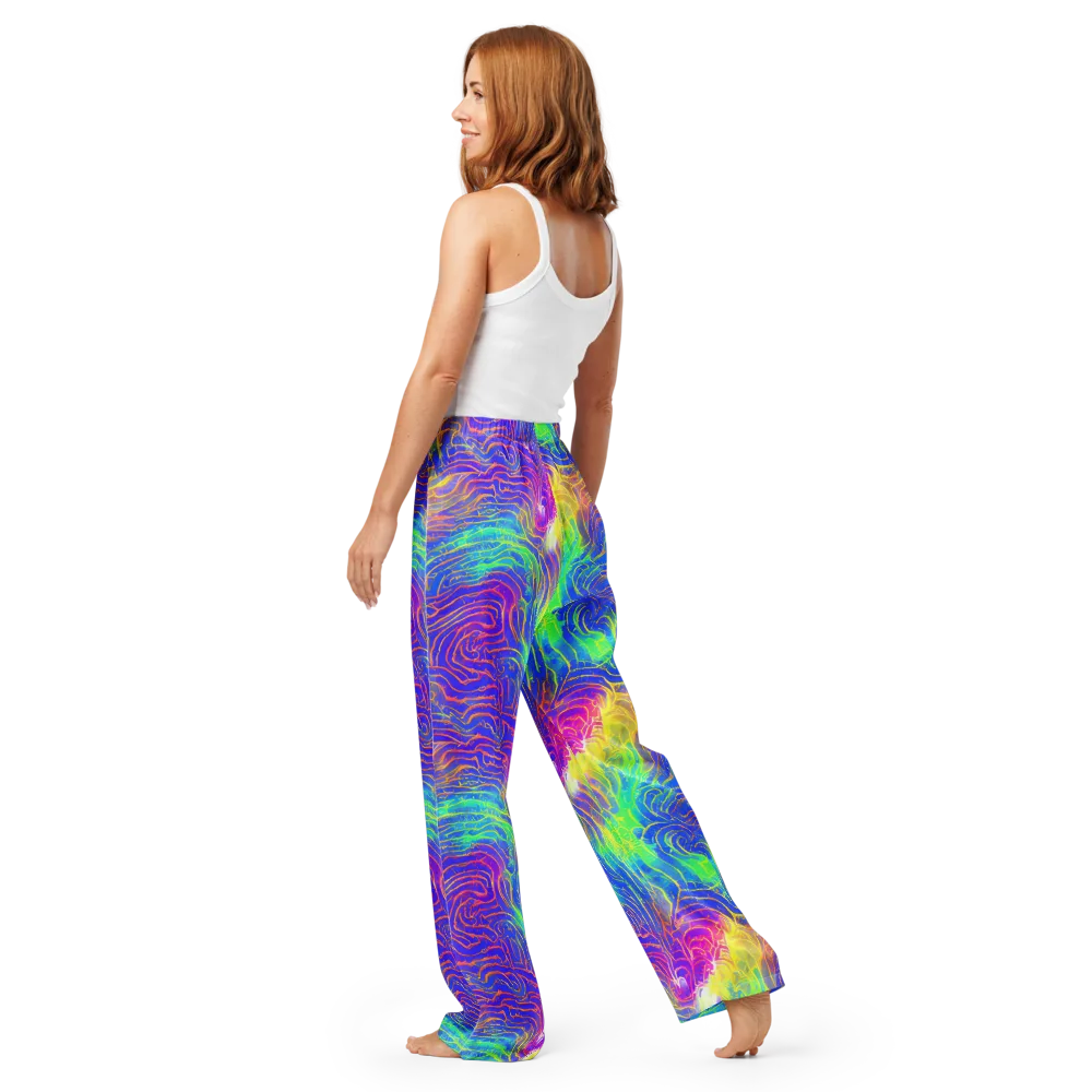 Ultraviolet Waves on Women's Pajama Pants — Back