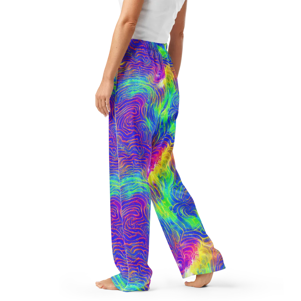 Ultraviolet Waves on Women's Pajama Pants — Left