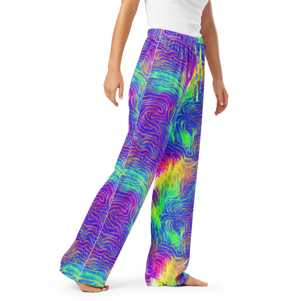 Ultraviolet Waves on Women's Pajama Pants — Right Front