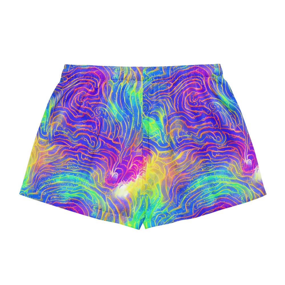 Ultraviolet Waves on Women's Pajama Shorts — Back