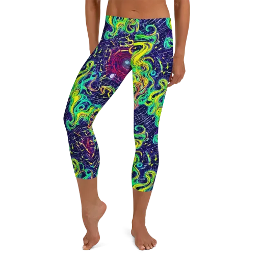 Neon Whirlwind on a Capri Leggings