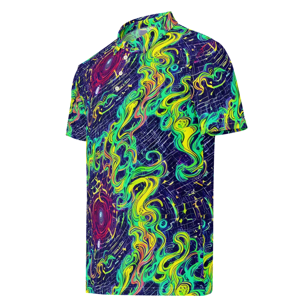 Neon Whirlwind on Men's Slim Fit Polo Shirt — Left Front