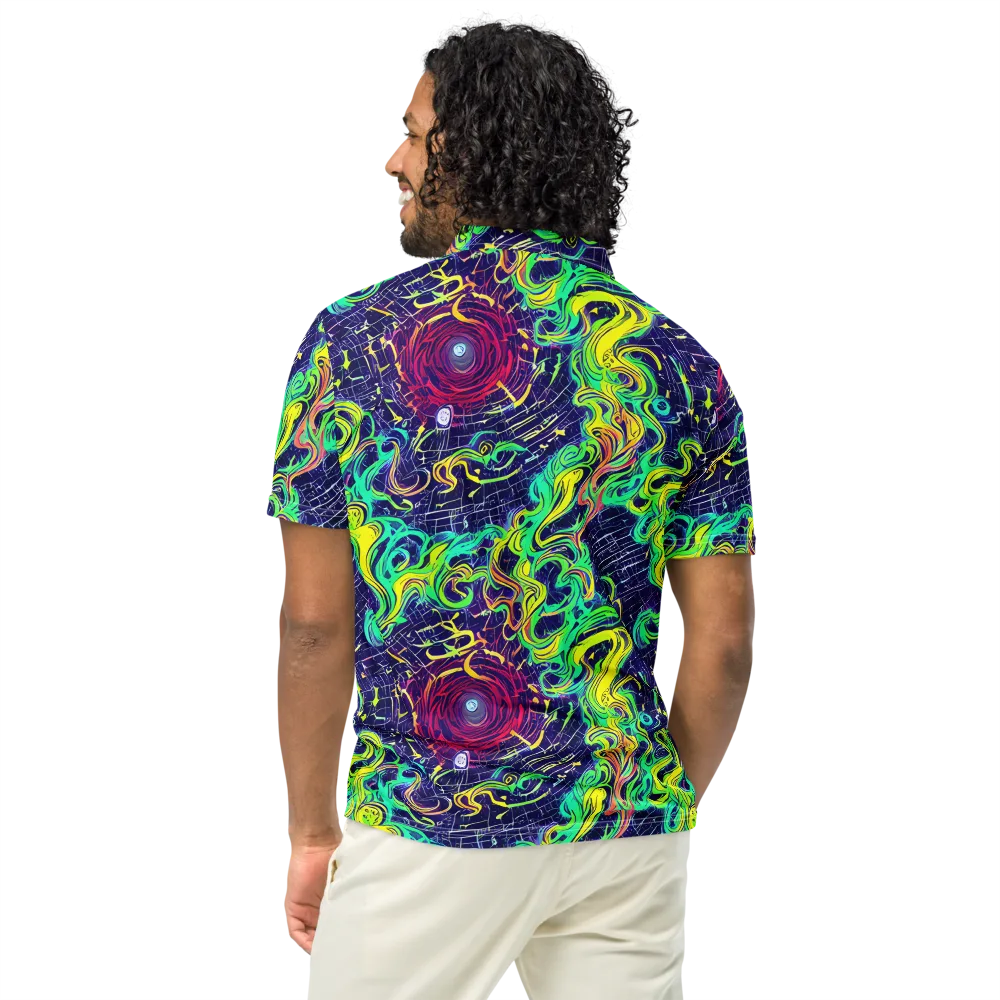 Neon Whirlwind on Men's Slim Fit Polo Shirt — Back