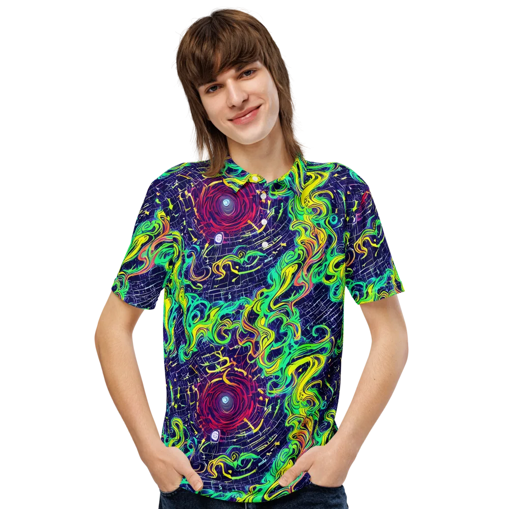 Neon Whirlwind on Men's Slim Fit Polo Shirt — Front