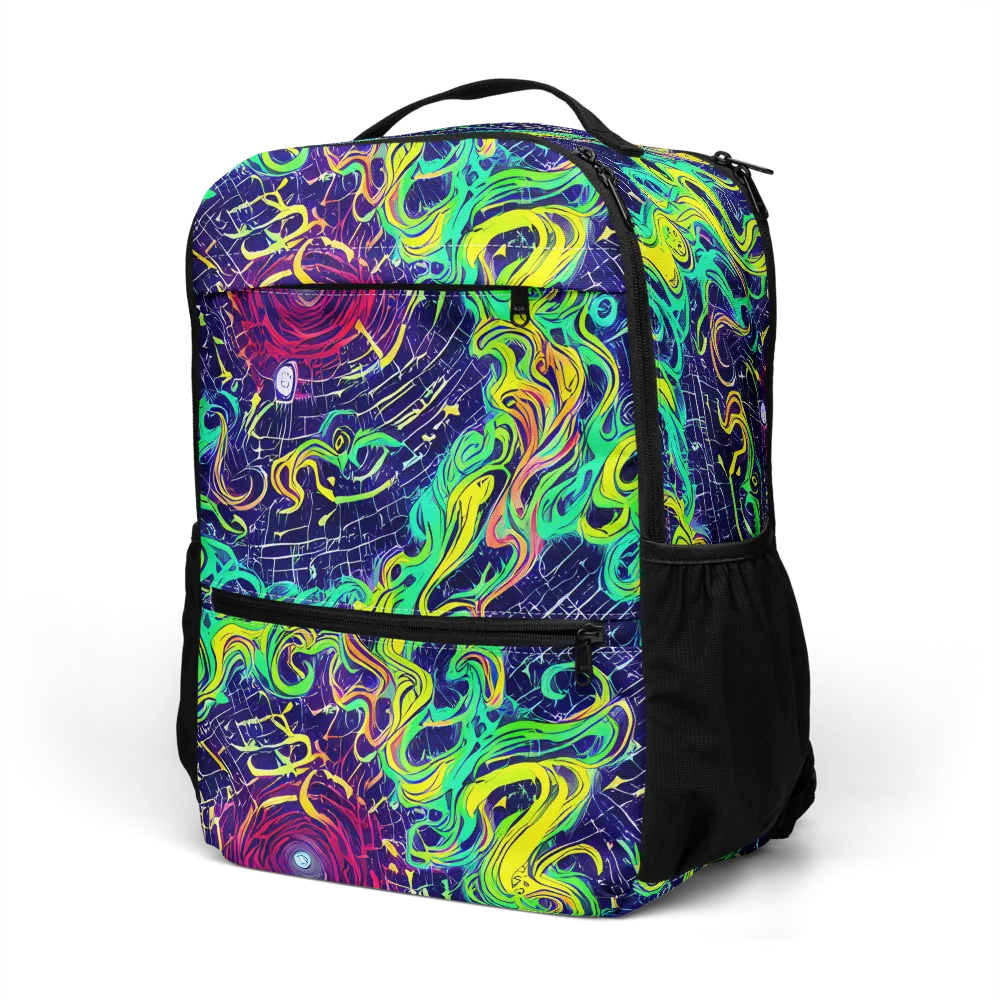 Neon Whirlwind on Utility Backpack — Left Front