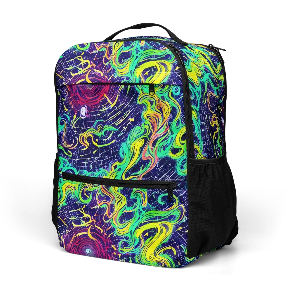 Neon Whirlwind on Utility Backpack — Left Front