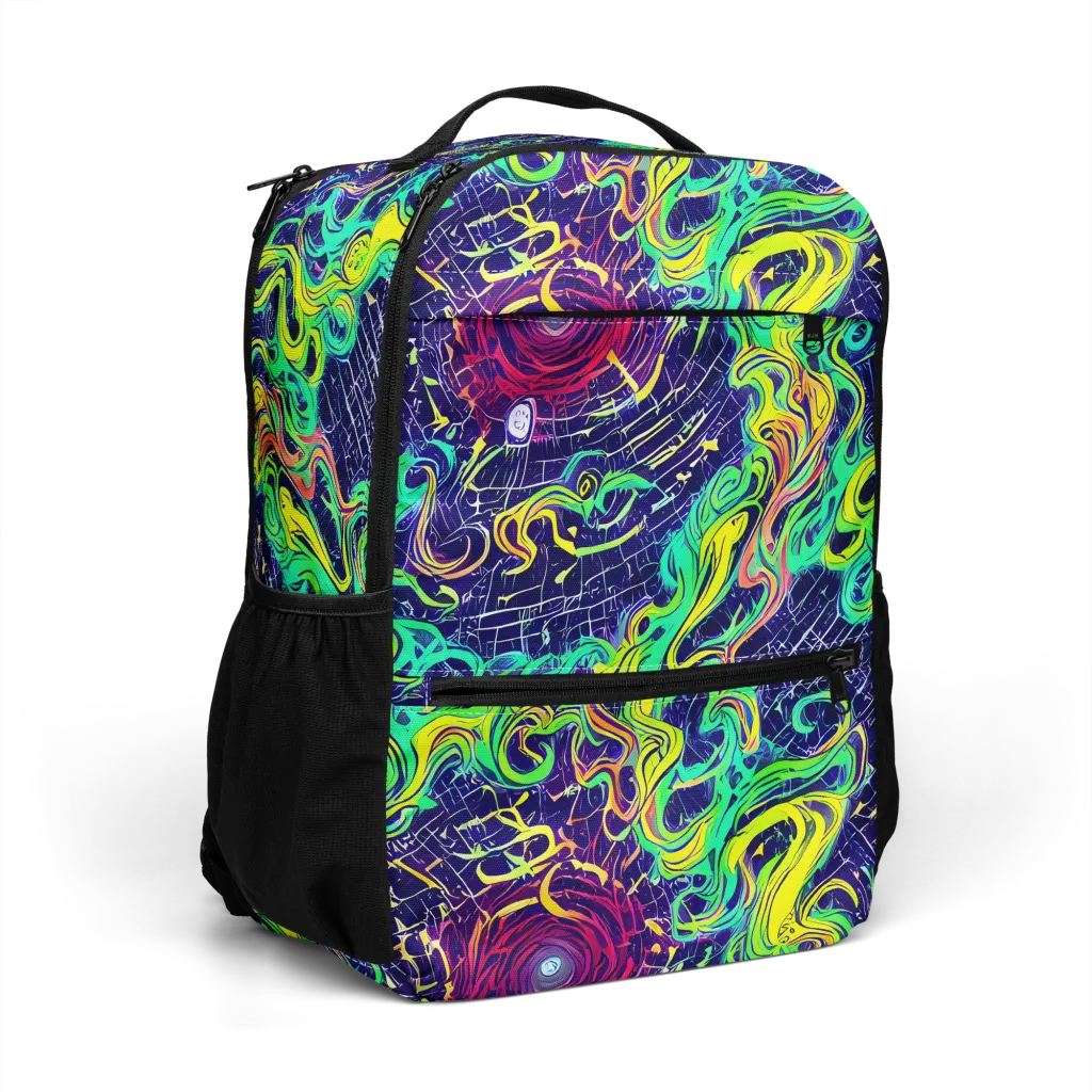 Neon Whirlwind on Utility Backpack — Right Front
